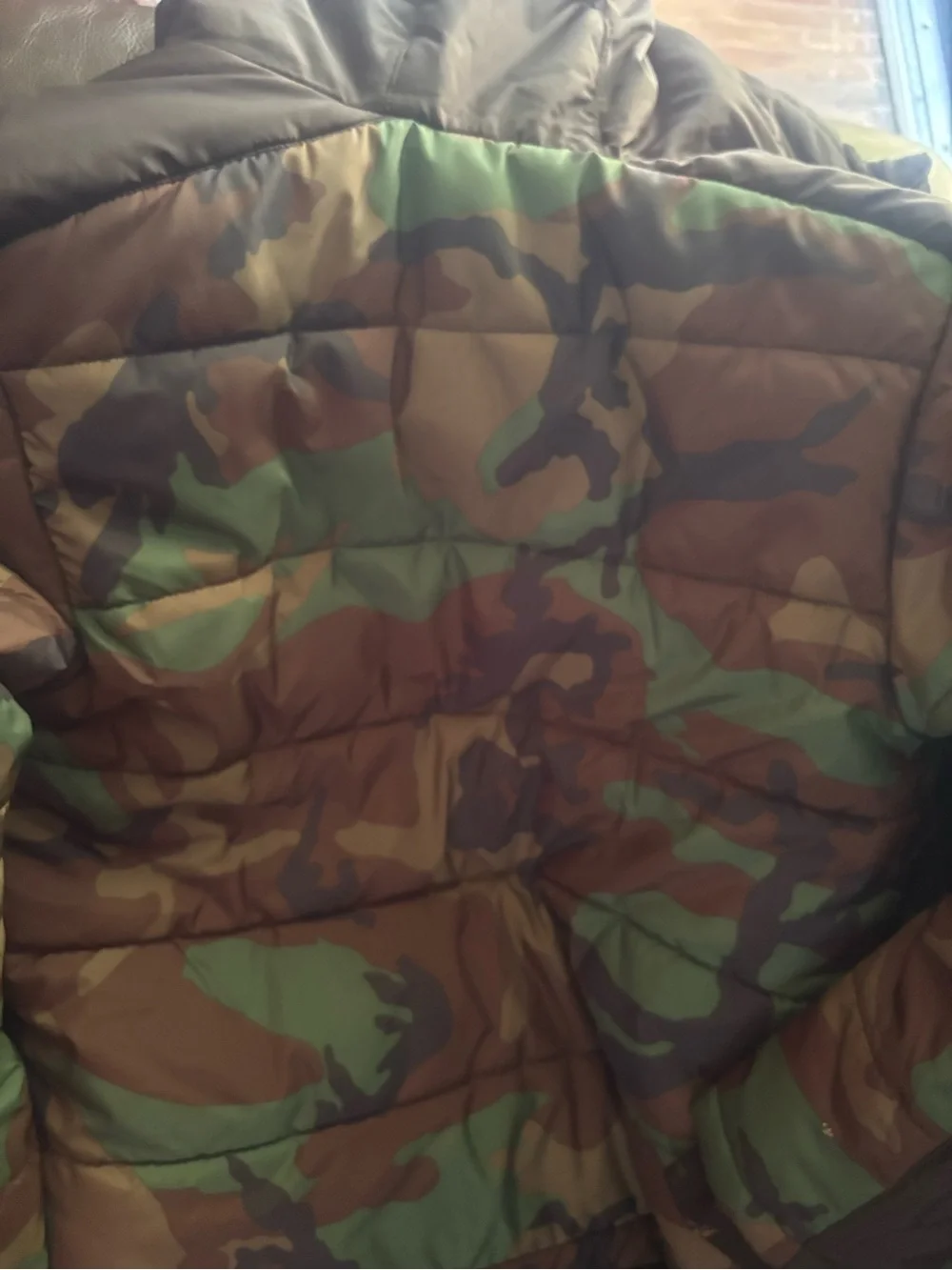 Jordan Nike Air Kids' Camo Puffer Jacket - Green/Brown/Black - Large 12-13